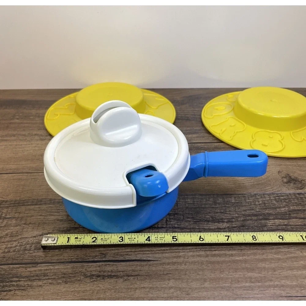 Vintage Playskool Alphabet Soup Bowls and Pot w Lid and Spoon  Replacement Piece